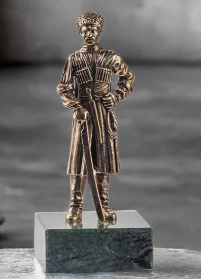 Статуэтка «Казак» из бронзы на камне — оригинальный подарок