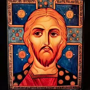 Икона "Христос Вседержитель". Авторская техника — оригинальный подарок — фотография 4