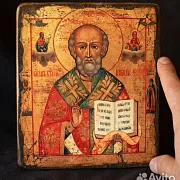 Икона деревянная "Святитель Николай" — оригинальный подарок — фотография 4