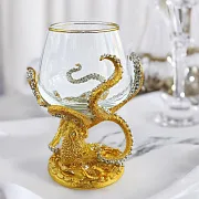 В подарок: Коньячный бокал "Осьминог". Позолота — фотография 1