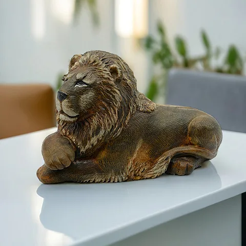 Подарочная скульптура «Лев» из кальцита, 275×110×160 мм