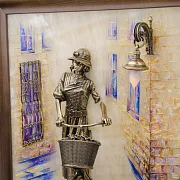 Рисованная картина «Велосипедистка» на ониксе с подсветкой — оригинальный подарок — фотография 3