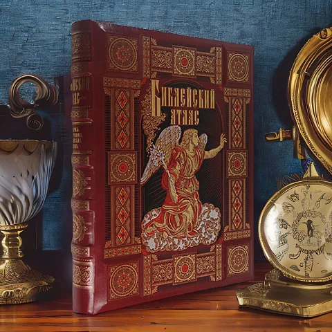 Библейский атлас — книга в кожаном переплёте в подарок