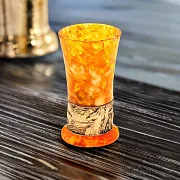 Стопка для водки из камня (янтарь) — красивый подарок — фотография 1