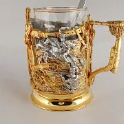 Подстаканник «Гусар» из бронзы — оригинальный подарок — фотография 6