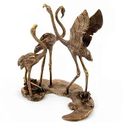 Бронзовая композиция «Фламинго на озере» — оригинальный подарок — фотография 2