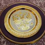 Тарелка "Герб РФ" Большая. Златоуст — красивый подарок — фотография 1