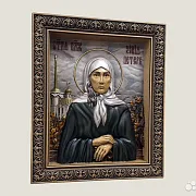 Икона резная из дерева Святая Ксения Петербургская — оригинальный подарок — фотография 2