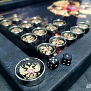 Нарды под стеклом «Золотой Герб России» — красивый подарок — фотография 7