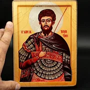 На память: Икона "Феодор Тирон - покровитель воинов" — фотография 1