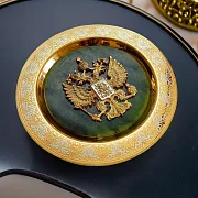 Подарочная авторская тарелка "Герб на нефрите". Златоуст — фотография 1