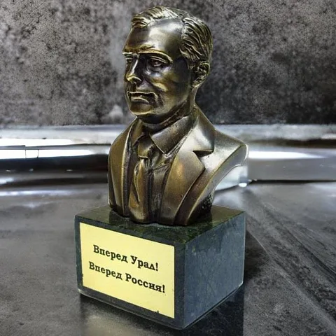 Подарочный бюст «Медведев Д.А.» из бронзы