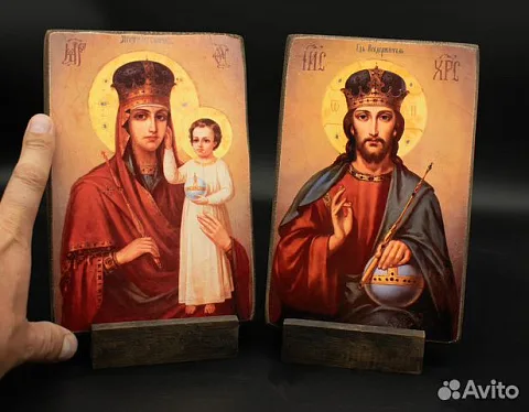 В подарок: Венчальная пара. Богоматерь и Спас Вседержитель+по