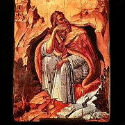 Икона "Св. Пророк Илья и ворон"+ подставка — оригинальный подарок — фотография 4