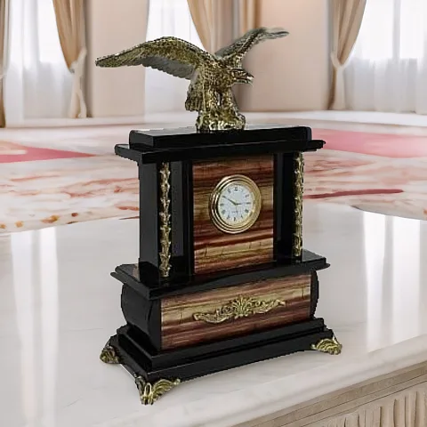 Настольные часы с орлом, яшмой и долеритом, 230 мм — красивый подарок