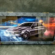 Нарды под стеклом «BMW против Mercedes» в подарок — фотография 4