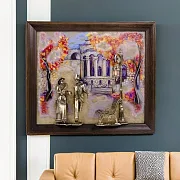 Картина «Вечерняя прогулка. Ессентуки» на ониксе с подсветкой — красивый подарок — фотография 1
