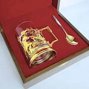 На память: Латунный подстаканник «Рыцари» — фотография 4