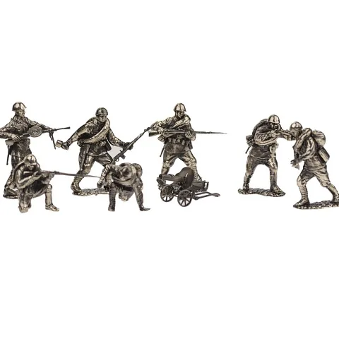 Бронзовый набор солдатиков «Пехота Красной армии», 9 шт. — красивый подарок