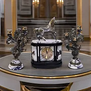 Ручная работа: Каминные часы «Конь» с канделябрами — фотография 1